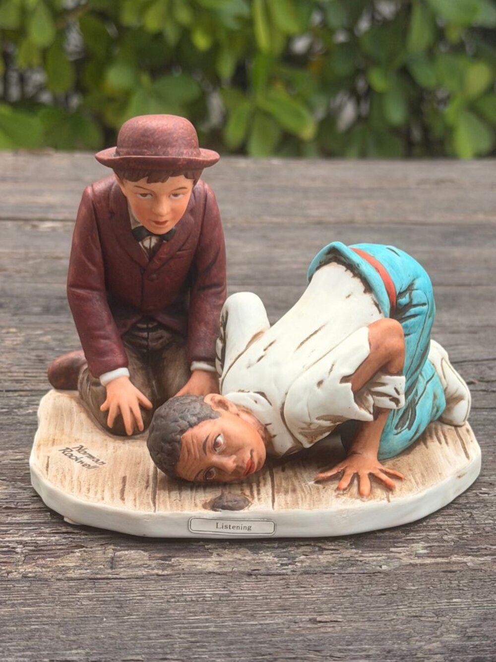 Vintage 1980 Norman Rockwell LISTENING The Adventures of Huckleberry Finn LE BOX